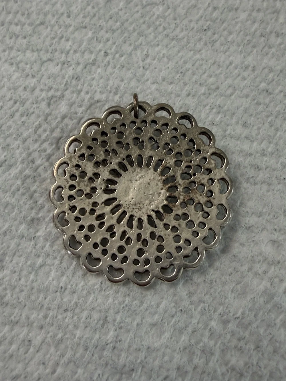Filigree Round Pendant with Turquoise Center - Women's Jewelry